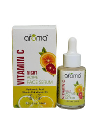 Alaroma Vitamin C Night Active Face Serum – Brightening, Anti-Aging & Hydrating Formula for Radiant Skin, Hyaluronic Acid, 30ml