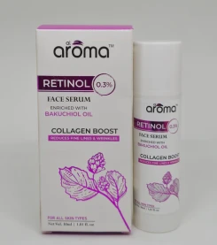 Al Aroma Retinol 0.3% Face Serum Enriched with Bakuchiol Oil – Collagen Boost