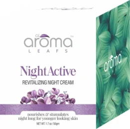 Aroma Leafs Nightactive Revitalizing Night Cream – Nourishes & Stimulates Skin Overnight  – 50 g